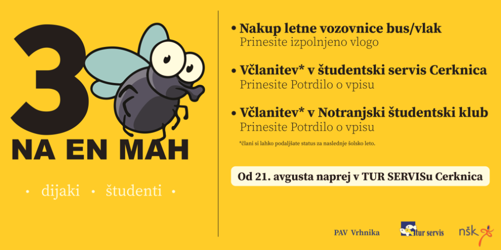 SUBVENCIONIRANA VOZOVNICA ZA DIJAKE IN ŠTUDENTE